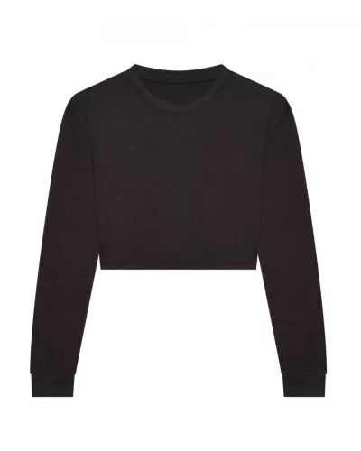 Just Ts JT016 női rövidített hosszú ujjú póló - Heather Black