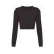 Just Ts JT016 női rövidített hosszú ujjú póló - Heather Black