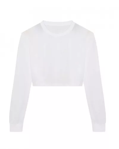 Just Ts JT016 női rövidített hosszú ujjú póló - Solid White