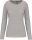 Kariban KA3017 női hosszú ujjú környakú póló - Light Grey Heather