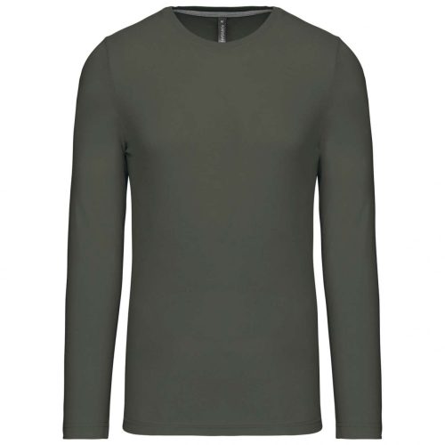 Kariban KA359 férfi hosszú ujjú környakú póló - Dark Khaki