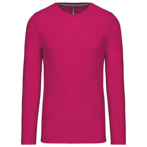 Kariban KA359 férfi hosszú ujjú környakú póló - Fuchsia