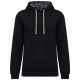 Kariban KA4013 Contrast mintás pamut unisex kapucnis pulóver - Black/Mexican Skull