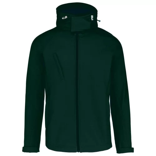 Kariban KA413 férfi levehető kapucnis softshell dzseki - Bottle Green