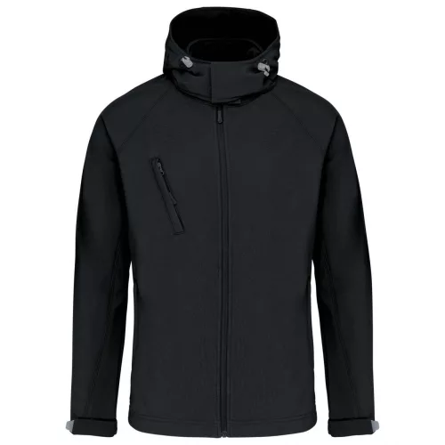 Kariban KA413 férfi levehető kapucnis softshell dzseki - Black