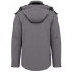 Kariban KA413 férfi levehető kapucnis softshell dzseki - Marl Grey