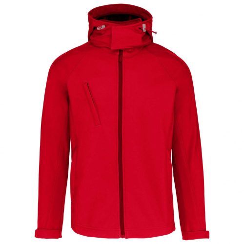 Kariban KA413 férfi levehető kapucnis softshell dzseki - Red