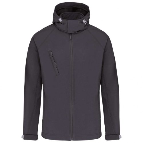 Kariban KA413 férfi levehető kapucnis softshell dzseki - Titanium