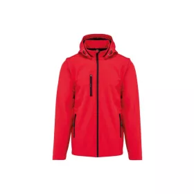   Kariban KA422 uniszex háromrétegű softshell kapucnis dzseki levehető ujjakkal - Red