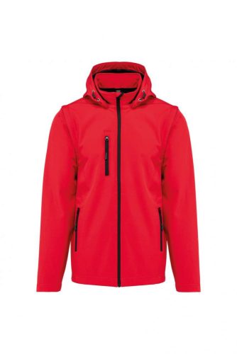 Kariban KA422 uniszex háromrétegű softshell kapucnis dzseki levehető ujjakkal - Red