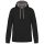 Kariban KA446 Contrast férfi pamut kapucnis pulóver - Black/Fine Grey