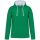 Kariban KA446 Contrast férfi pamut kapucnis pulóver - Light Kelly Green/White