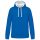 Kariban KA446 Contrast férfi pamut kapucnis pulóver - Light Royal Blue/White