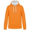 Kariban KA446 Contrast férfi pamut kapucnis pulóver - Orange/White