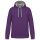 Kariban KA446 Contrast férfi pamut kapucnis pulóver - Purple/Oxford Grey