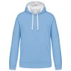 Kariban KA446 Contrast férfi pamut kapucnis pulóver - Sky Blue/White