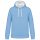Kariban KA446 Contrast férfi pamut kapucnis pulóver - Sky Blue/White