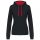 Kariban KA465 Contrast női pamut kapucnis pulóver - Black/Red