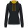 Kariban KA465 Contrast női pamut kapucnis pulóver - Black/Yellow