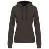 Kariban KA465 Contrast női pamut kapucnis pulóver - Dark Grey/Black