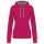 Kariban KA465 Contrast női pamut kapucnis pulóver - Fuchsia/Fine Grey