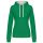 Kariban KA465 Contrast női pamut kapucnis pulóver - Light Kelly Green/White