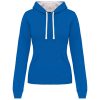 Kariban KA465 Contrast női pamut kapucnis pulóver - Light Royal Blue/White