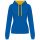 Kariban KA465 Contrast női pamut kapucnis pulóver - Light Royal Blue/Yellow