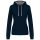 Kariban KA465 Contrast női pamut kapucnis pulóver - Navy/Fine Grey
