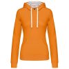 Kariban KA465 Contrast női pamut kapucnis pulóver - Orange/White