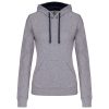 Kariban KA465 Contrast női pamut kapucnis pulóver - Oxford Grey/Navy