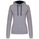 Kariban KA465 Contrast női pamut kapucnis pulóver - Oxford Grey/Navy