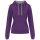 Kariban KA465 Contrast női pamut kapucnis pulóver - Purple/Oxford Grey