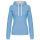 Kariban KA465 Contrast női pamut kapucnis pulóver - Sky Blue/White