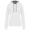 Kariban KA465 Contrast női pamut kapucnis pulóver - White/Fine Grey