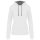 Kariban KA465 Contrast női pamut kapucnis pulóver - White/Fine Grey