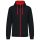 Kariban KA466 Contrast férfi pamut cipzáros kapucnis pulóver -  Black/Red