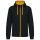 Kariban KA466 Contrast férfi pamut cipzáros kapucnis pulóver -  Black/Yellow