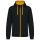 Kariban KA466 Contrast férfi pamut cipzáros kapucnis pulóver -  Black/Yellow