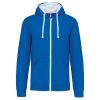 Kariban KA466 Contrast férfi pamut cipzáros kapucnis pulóver -  Light Royal Blue/White