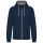 Kariban KA466 Contrast férfi pamut cipzáros kapucnis pulóver -  Navy/Fine Grey