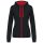 Kariban KA467 Contrast női pamut cipzáros kapucnis pulóver - Black/Red