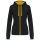 Kariban KA467 Contrast női pamut cipzáros kapucnis pulóver - Black/Yellow