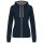 Kariban KA467 Contrast női pamut cipzáros kapucnis pulóver - Navy/Fine Grey