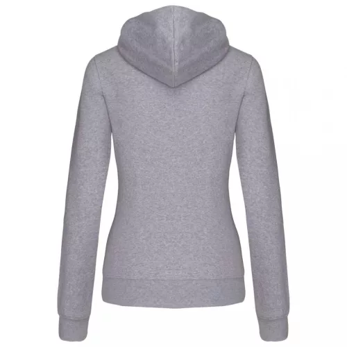 Kariban KA467 Contrast női pamut cipzáros kapucnis pulóver - Oxford Grey/Navy