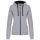 Kariban KA467 Contrast női pamut cipzáros kapucnis pulóver - Oxford Grey/Navy