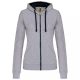 Kariban KA467 Contrast női pamut cipzáros kapucnis pulóver - Oxford Grey/Navy