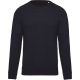 Kariban KA480 Organic pamut férfi környakas pulóver - French Navy Heather