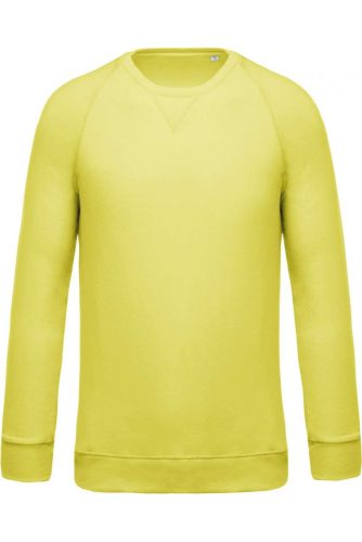 Kariban KA480 Organic pamut férfi környakas pulóver - Lemon Yellow