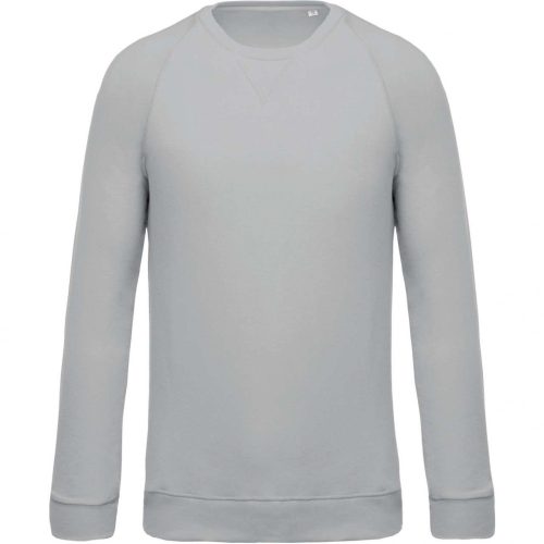 Kariban KA480 Organic pamut férfi környakas pulóver - Snow Grey